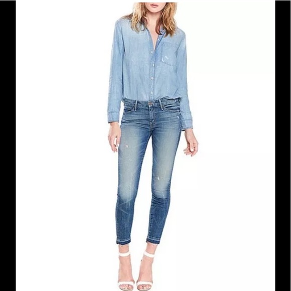 MOTHER Denim - MOTHER undone hem looker ankle distressed size 24